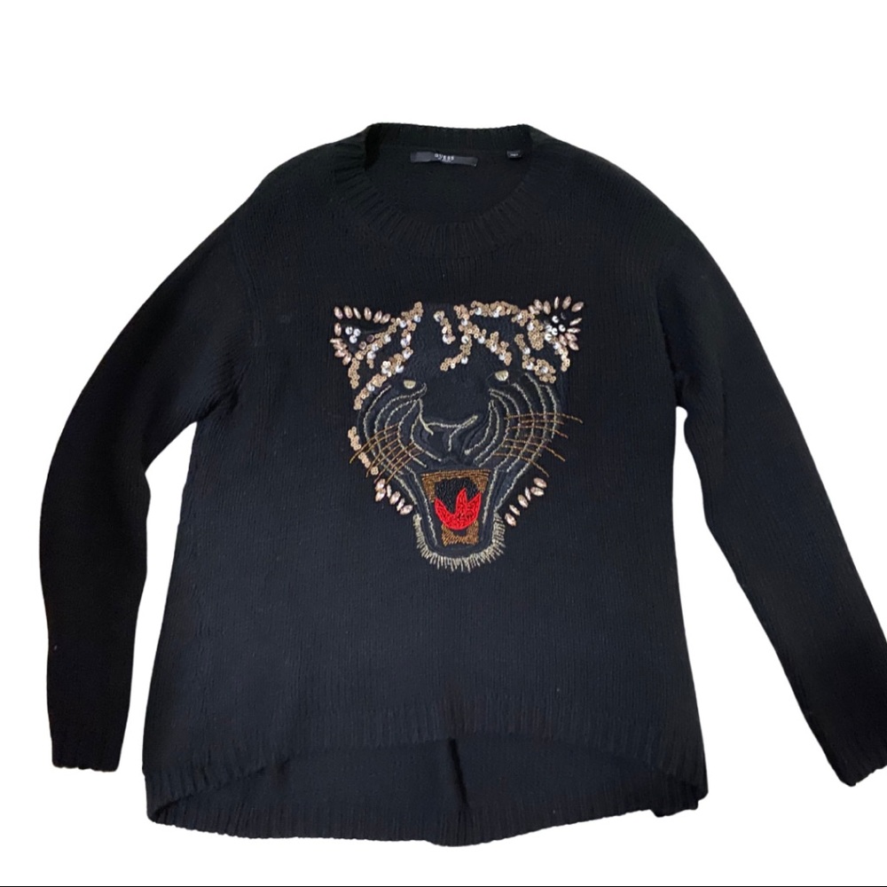 GUESS S19 SEQUIN ANIMAL SWEATER